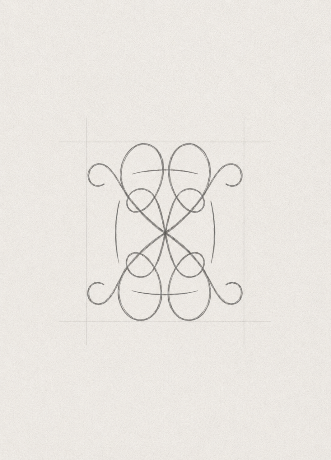 Atelier Ahava monogram construction sketch