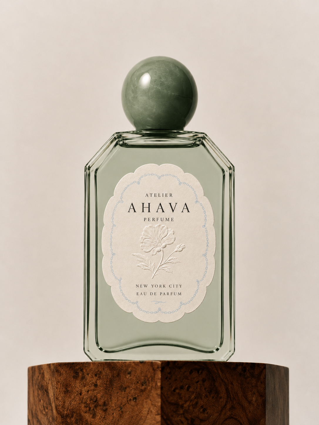 Atelier Ahava Perfume bottle, sage colorway