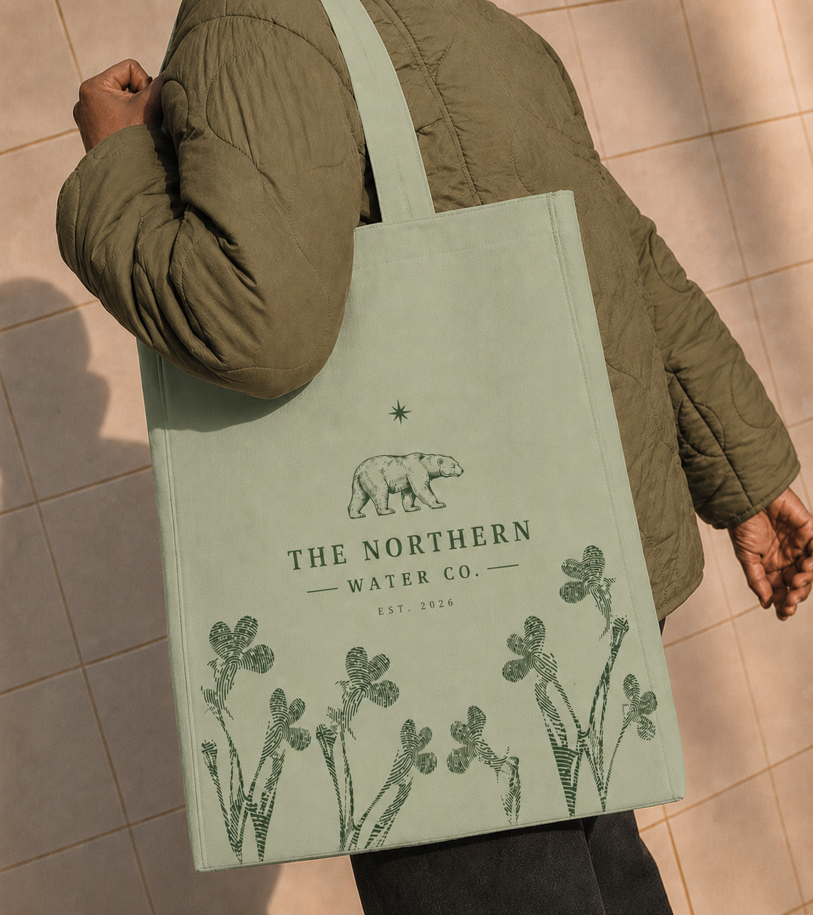 Northern Water Co. tote bag, sage