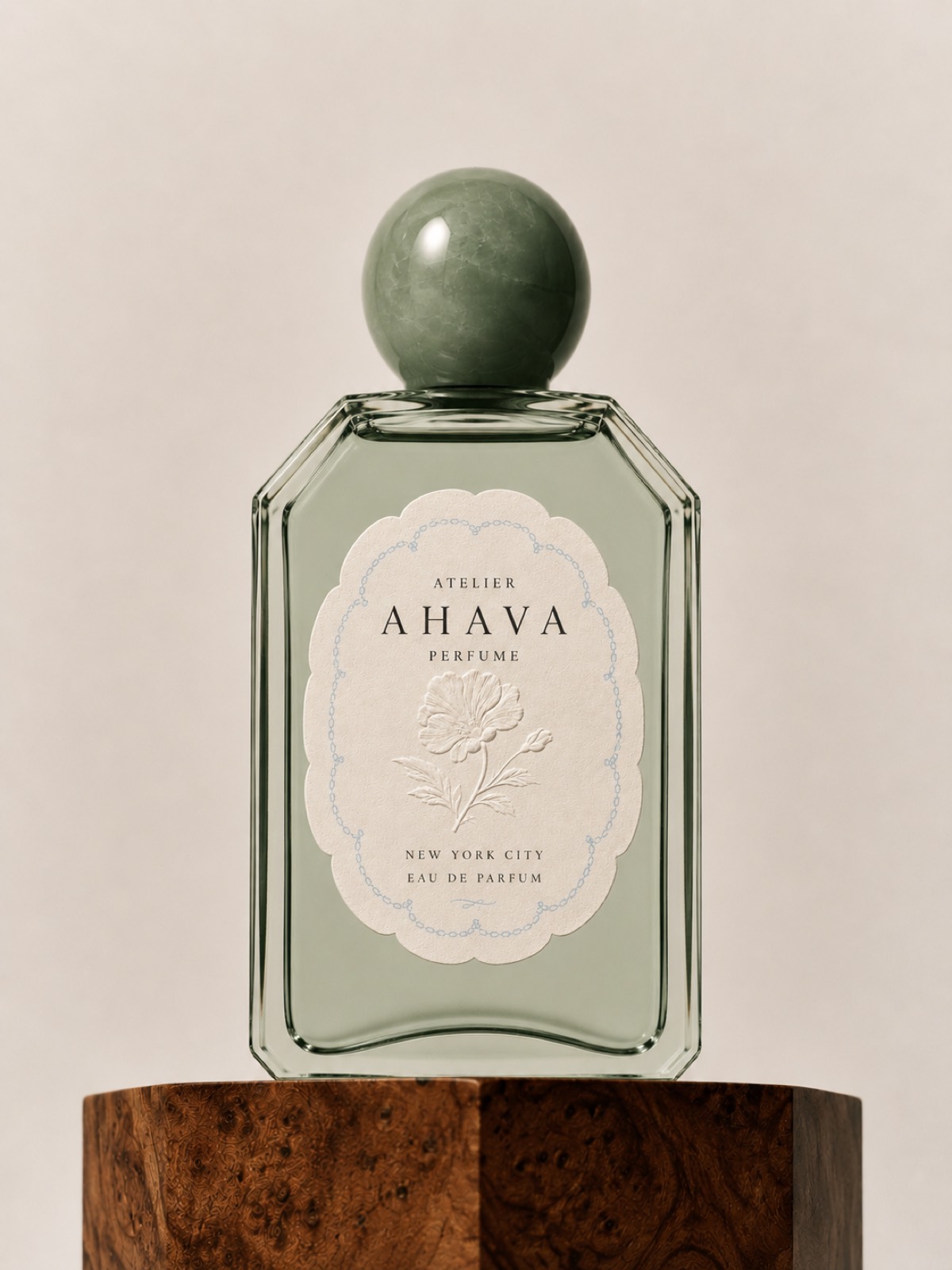 Atelier Ahava Perfume bottle, sage colorway