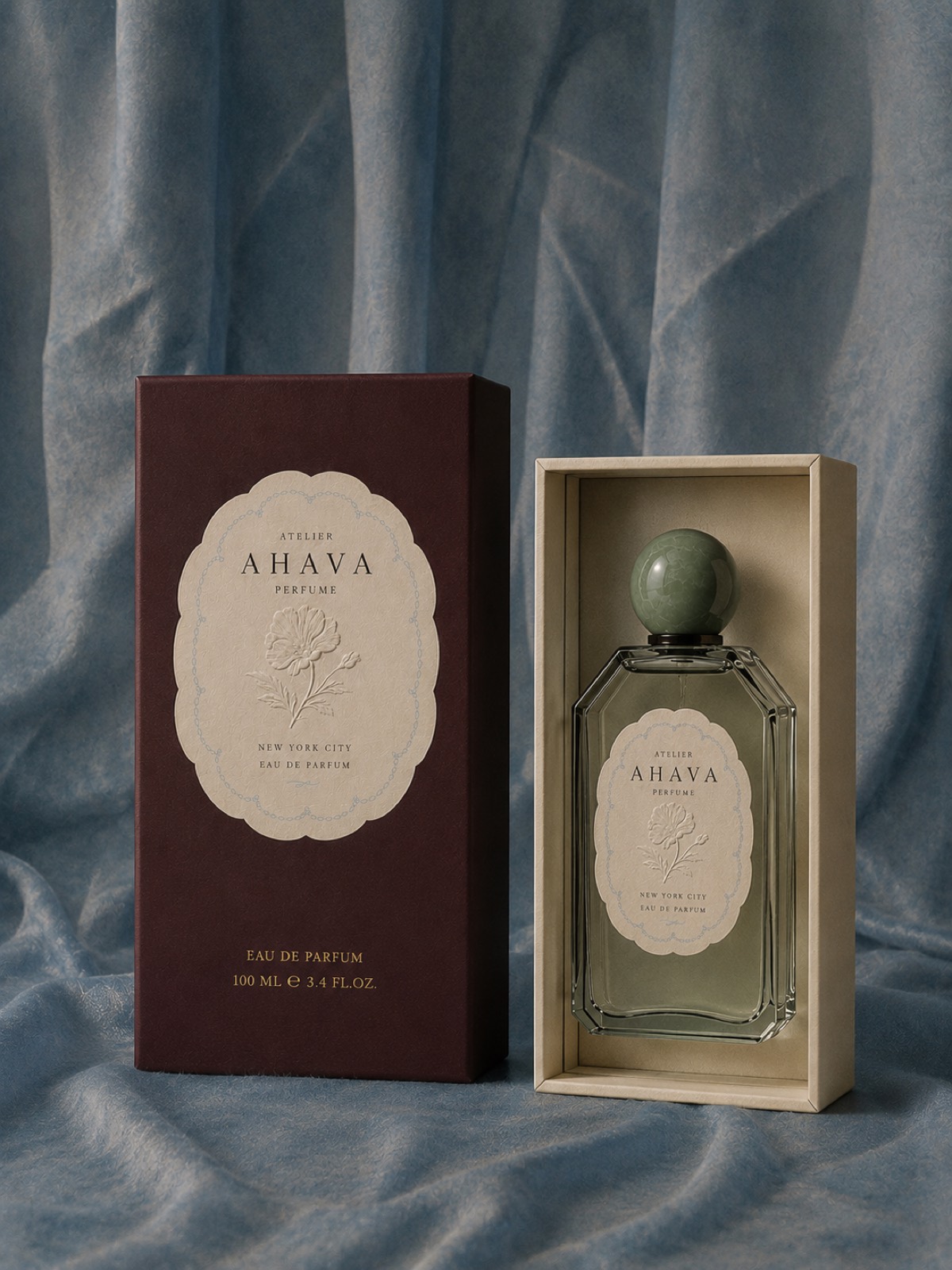 Atelier Ahava Perfume bottle nested in its box