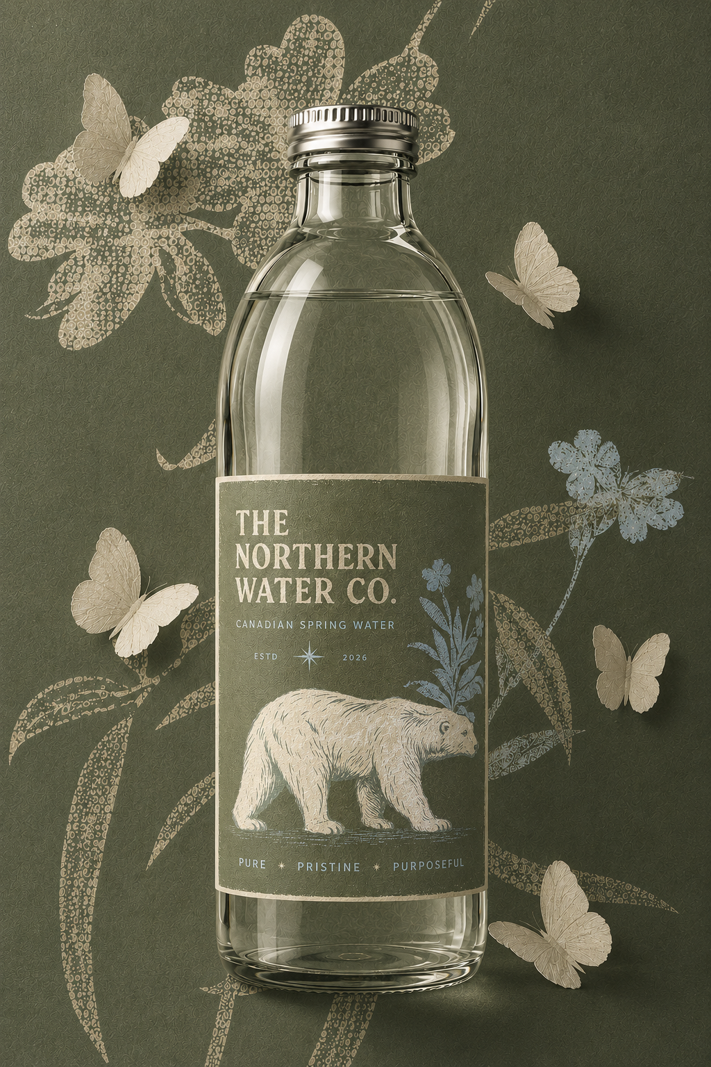Northern Water Co. special edition sage bottle with butterflies