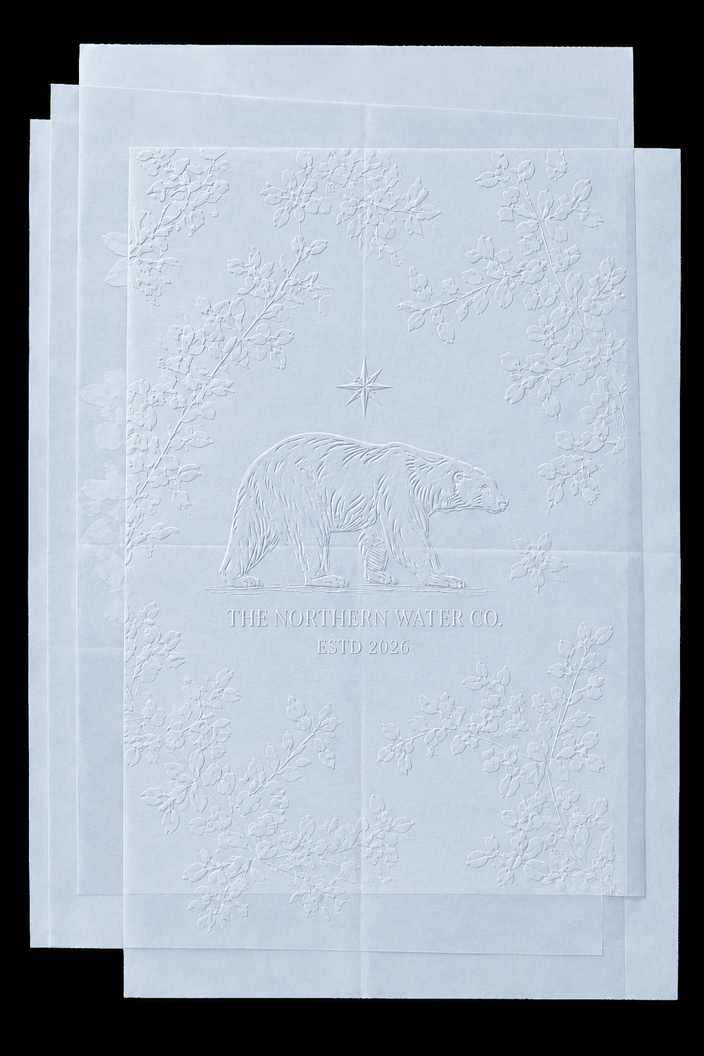 Northern Water Co. embossed botanical tissue paper