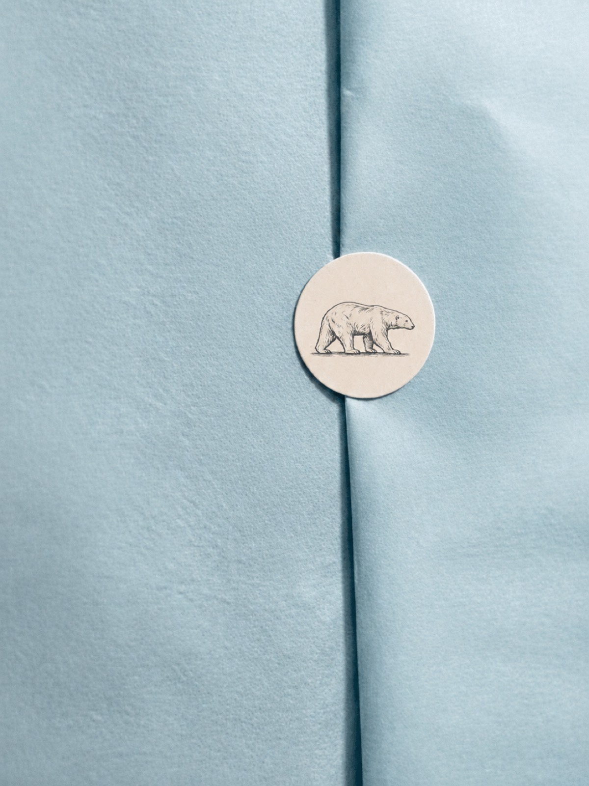 Northern Water Co. wax seal detail, polar bear illustration