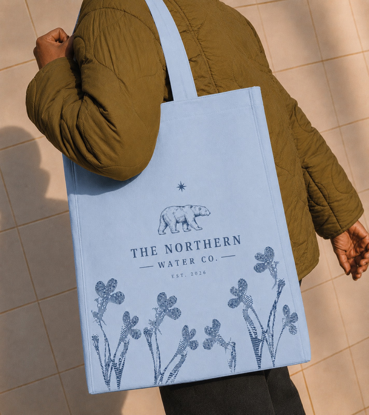 Northern Water Co. tote bag, powder blue