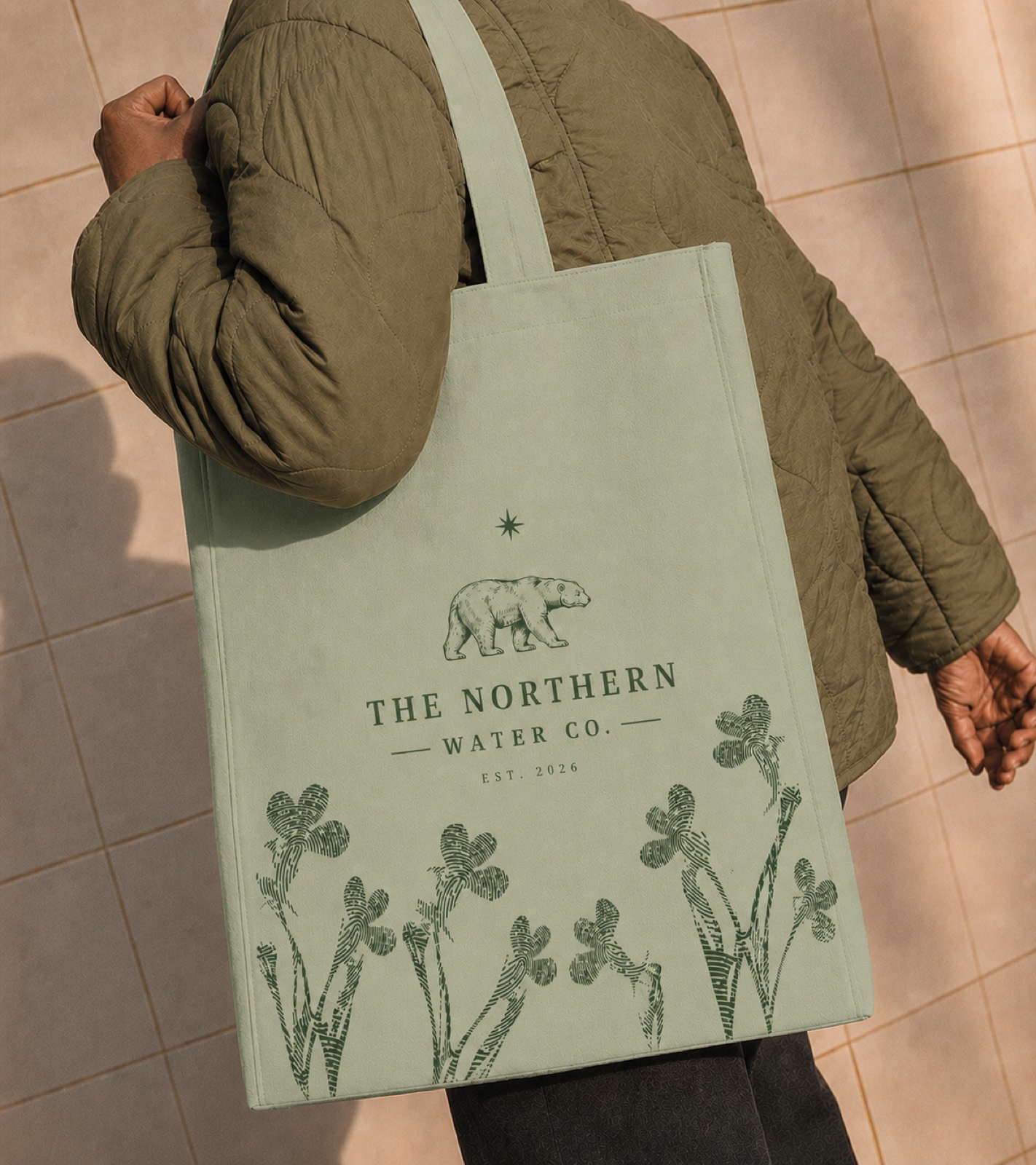 Northern Water Co. tote bag, sage